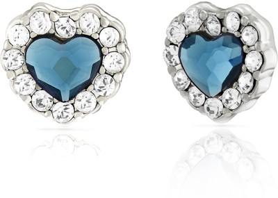 mahi Titanic Heart Swarovski Crystal Alloy, Brass Stud Earring