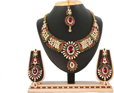 VATSALYA creation Alloy Gold-plated Maroon, Green Jewellery Set(Pack of 1)