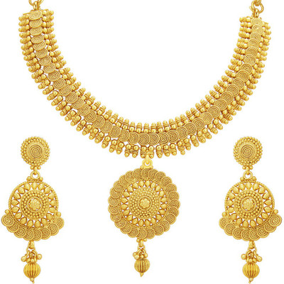 Sukkhi Alloy Gold-plated Gold Jewellery Set(Pack of 1)