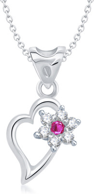 86% OFF on Vina Fashion Jewellery Heart Shape diamond couple Valentine Delicate Rhodium Plated for Women & Girls Cubic Zirconia Alloy Pendant