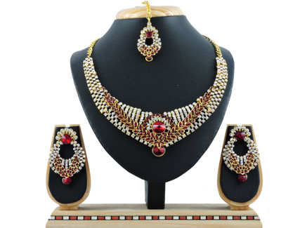 

Vatsalya Creation Zinc Jewel Set(Maroon)