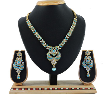 VATSALYA creation Alloy Gold-plated Turquoise Jewellery Set(Pack of 1)