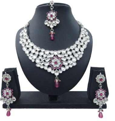 

Shree Bhawani Art Jewellery Alloy Jewel Set(Pink)