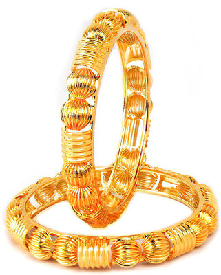 77% OFF on VK Jewels Alloy Yellow Gold Bangle(Pack of 2)