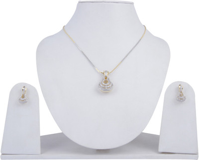 

Pink Rose Alloy Jewel Set(White, Gold)