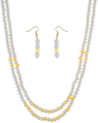

Nisa Pearls Alloy Jewel Set(White, Yellow)