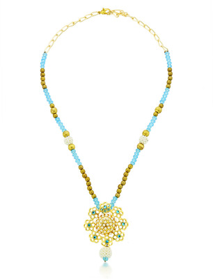 

Kshitij Jewels Alloy Jewel Set(Blue, White)