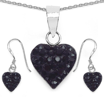 Johareez Sterling Silver Black Jewellery Set(Pack of 1)