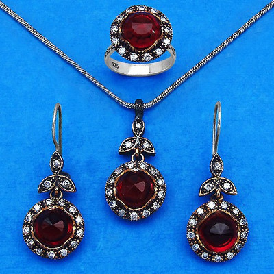

Johareez Copper Jewel Set(Red)