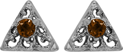 mahi Brown Triangle Beauty Crystal Alloy Stud Earring