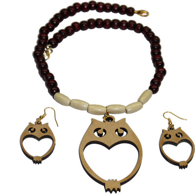 GR8 BUNCH Wood Brown Jewellery Set(Pack of 1)