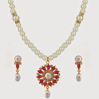 

Nisa Pearls & Jewellery Shell Jewel Set(White, Pink)