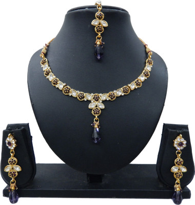 

Shree Bhawani Art Jewellery Alloy Jewel Set(Purple)