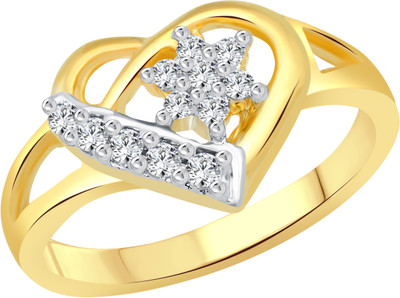 

Vighnaharta Enticing Heart Alloy Cubic Zirconia Gold-plated Plated Ring