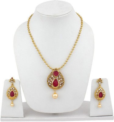 JEWELS GURU Alloy Gold-plated Multicolor Jewellery Set(Pack of 1)