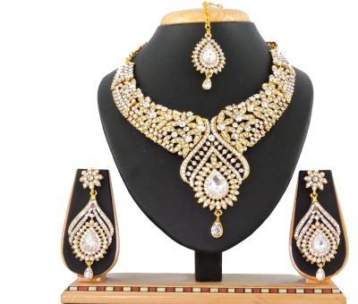 VATSALYA creation Zinc Gold-plated White Jewellery Set(Pack of 1)