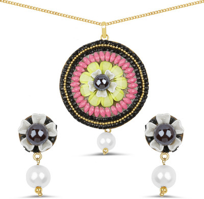 Johareez Brass Gold-plated Multicolor Jewellery Set(Pack of 1)