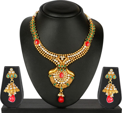 85% OFF on VK Jewels Brass Jewel Set(Gold)