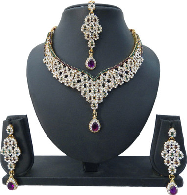 

Shree Bhawani Art Jewellery Alloy Jewel Set(Purple, Green)