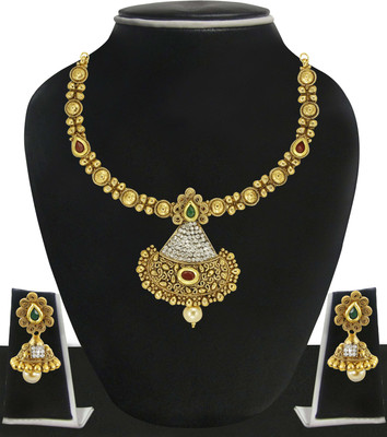 

Zaveri Pearls Zinc Jewel Set(Gold)