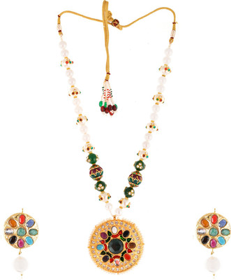 Be You Brass Rhodium Multicolor Jewellery Set(Pack of 1)
