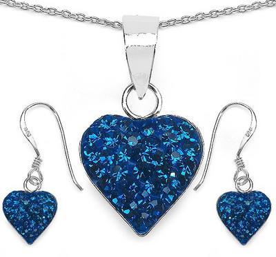 Johareez Sterling Silver Blue Jewellery Set(Pack of 1)