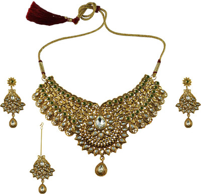 Vidhya Kangan Brass Gold-plated Multicolor Jewellery Set(Pack of 4)