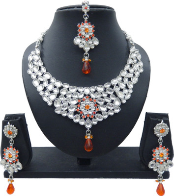 

Shree Bhawani Art Jewellery Alloy Jewel Set(Orange)