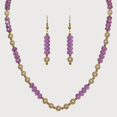 

Nisa Pearls & Jewellery Mother of Pearl Jewel Set(White, Purple)