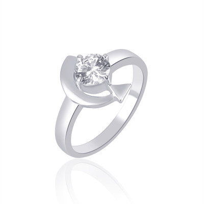 84% OFF on VK Jewels Arrow Solitaire Rhodium Plated Alloy Cubic Zirconia Ring