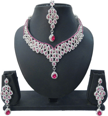 

Shree Bhawani Art Jewellery Alloy Jewel Set(Pink)