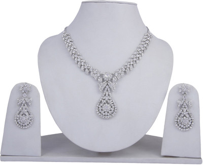 

Pink Rose Alloy Jewel Set(White)