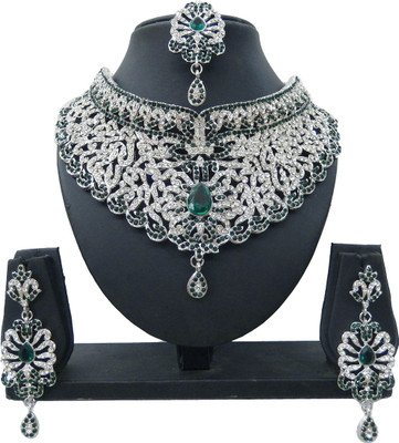 

Shree Bhawani Art Jewellery Alloy Jewel Set(Green)