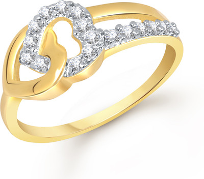 VK Jewels Art of Love Heart Shaped for Women and Girls Alloy Cubic Zirconia Gold Plated Ring