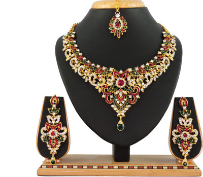 

Vatsalya Creation Alloy Jewel Set(Maroon, Green)