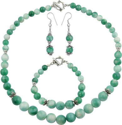 Pearlz Ocean Alloy Green, White Jewellery Set(Pack of 1)