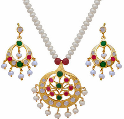 

Nisa Pearls & Jewellery Mother of Pearl Jewel Set(Multicolor)