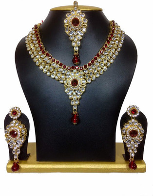 73% OFF on Sewad Alloy Jewel Set(Maroon, White, Gold) 73% OFF on Sewad Alloy Jewel Set(Maroon, White, Gold)