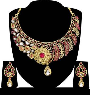

Zaveri Pearls Zinc Jewel Set(Gold, Pink)