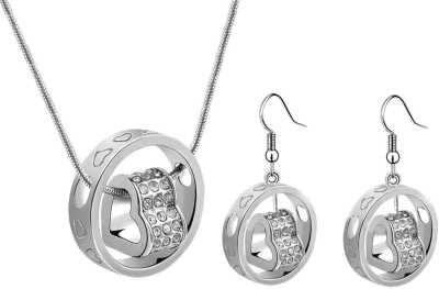 CRUNCHY FASHION Alloy Rhodium White, Silver Jewellery Set(Pack of 1)