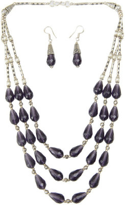 

Taj Pearl Crystal Jewel Set(Silver)