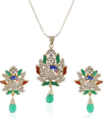 Be You Brass Green Jewellery Set(Pack of 1)