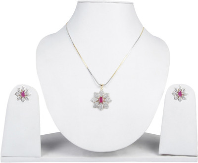 

Pink Rose Alloy Jewel Set(Maroon, White)