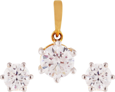 

ZKD Jewels Yellow Gold 18kt Cubic Zirconia Earring & Pendant Set