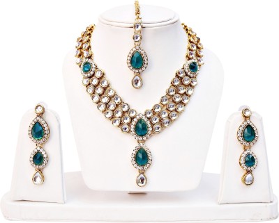 Lucky Jewellery Alloy Green Jewellery Set(Pack of 1)