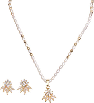 

DD Pearls Mother of Pearl Jewel Set(White)