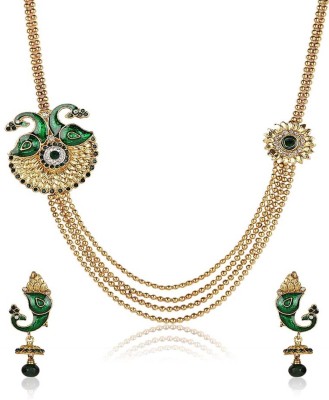 Shining Diva Alloy Green, Gold Jewellery Set(Pack of 1)