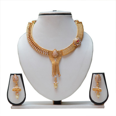 Swarajshop Copper Gold-plated Gold Jewellery Set(Pack of 1)