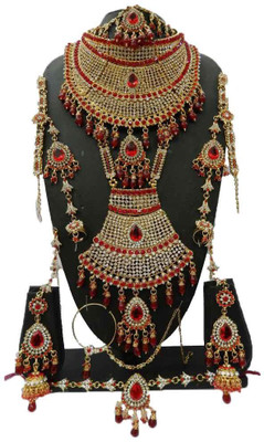 

Shree Bhawani Art Jewellery Zinc Jewel Set(Red)