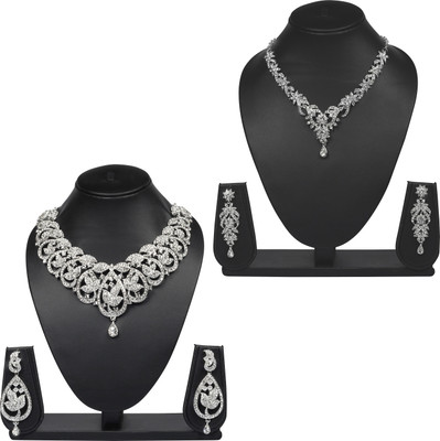 77% OFF on VK Jewels Zinc Jewel Set(Silver)